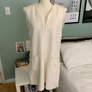 Zara Dresses - Zara | White Tweed Mini Dress Pockets M Zara Dresses - Zara | White Tweed Mini Dress Pockets M
